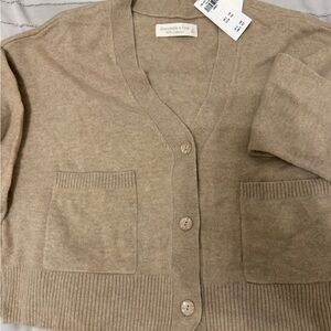 Abercrombie & Fitch Women's Tan Cardigan Sweater NWT Small Cashmere
